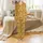 Bridal Party Golden Monogram Satin Sleep Ensemble: Serif Initial Letter Pattern Satin Pajamas Set - 2