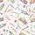 Pancakes & Pajamas Party: Whimsical Craft Supplies Pattern - Playful Sleepwear Set Satin Pajamas Set - 4