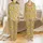 Nature-Inspired Whimsical Bunny Floral Dot Motif in Mustard Yellow, Muted Grey, Red, White, Green – Apparel Design Satin Pajamas Set - 1