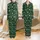Custom Family Couple Dog Matching Pajamas: Green Plaid Deer Snowflake Monogram Long Sleeve Set Satin Pajamas Set - 1