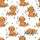 Goldendoodle Dog Lover's Holiday Sleep Pants: Puppies in Christmas Lights Pattern - Soft Brushed Poly Satin Pajamas Set - 4