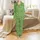 Funny Family Christmas Pajamas Set: Playful Elf Belt & Peppermint Candy Kelly Green Print Satin Pajamas Set - 2