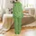 Funny Family Christmas Pajamas Set: Playful Elf Belt & Peppermint Candy Kelly Green Print Satin Pajamas Set - 3