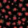 Women's DIY Cozy Pajama Sewing Pattern: Illustrative Red Rose Floral Black Background Design Satin Pajamas Set - 4