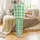 Women's Green Cream Geometric Plaid Linen Long Sleeve Loungewear Set Satin Pajamas Set - 2