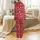Personalized Photo Christmas Sleep Bottoms: Red Flat Graphic Faces, Holiday Motifs & Drawstring Loungewear Satin Pajamas Set - 3