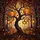 Halloween Enthusiasts' Stained Glass Tiffany Style Tree Lanterns Autumn Forest Mosaic Orange Amber Stained Glass Suncatcher - 5