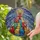 Cat Lovers' Whimsical Stained Glass Jewel Tone Cat Pyramid Christmas Tree Star Mosaic Stained Glass Suncatcher - 2