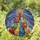 Cat Lovers' Whimsical Stained Glass Jewel Tone Cat Pyramid Christmas Tree Star Mosaic Stained Glass Suncatcher - 1