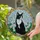 Cat Lovers' Emerald Tuxedo Cat Stained Glass Floral Mosaic Jewel Tone Pattern Stained Glass Suncatcher - 2