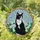 Cat Lovers' Emerald Tuxedo Cat Stained Glass Floral Mosaic Jewel Tone Pattern Stained Glass Suncatcher - 1