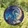 Fantasy Art Enthusiasts' Azure Dragon Stained Glass Cosmic Moon Amber Spellbook Art Stained Glass Suncatcher - -H8QmWEoFF