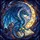 Fantasy Art Enthusiasts' Azure Dragon Stained Glass Cosmic Moon Amber Spellbook Art Stained Glass Suncatcher - 5