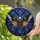 Gothic Art Lovers' Tiffany Stained Glass Skull Moth Cosmic Amber Blue Geometric Design Stained Glass Suncatcher - 2