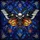 Gothic Art Lovers' Tiffany Stained Glass Skull Moth Cosmic Amber Blue Geometric Design Stained Glass Suncatcher - 5
