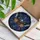 Gothic Art Lovers' Tiffany Stained Glass Skull Moth Cosmic Amber Blue Geometric Design Stained Glass Suncatcher - 3