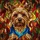 Yorkie Owners' Edge-to-Edge Tiffany Stained Glass Yorkie Head Mosaic Amber Blue Red Cream Stained Glass Suncatcher - 5