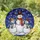 Holiday Enthusiasts' Intricate Stained Glass Snowman Trio, Blue Gold Winter Mosaic Stained Glass Suncatcher - rqwv-oDP_i