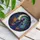 Mystical Art Enthusiasts' Tiffany Stained Glass Witch Mosaic: Radiant Orange Purple Glowing Lanterns Celestial Night Sky Stained Glass Suncatcher - 3