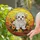 Pet Lovers' Glowing Tiffany Stained Glass Maltese Puppy Floral Sunset Mosaic Stained Glass Suncatcher - eV7LC-pLJe