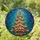 Holiday Enthusiasts' Intricate Stained Glass Christmas Tree Amber Red Ornaments Teal Blue Mosaic Stained Glass Suncatcher - bLcIexiTeC