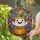 Autumn Lovers' Tiffany Style Stained Glass Ghost & Pumpkin Mosaic with Celestial Foliage Stained Glass Suncatcher - 2