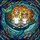 Couple's Joyful Tiffany Stained Glass Whale Journey Amber Teal Ocean Mosaic Waves Stained Glass Suncatcher - 5