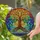 Art Lovers' Tiffany Style Stained Glass Tree of Life Book Fiery Orange Green Blue Purple Stained Glass Suncatcher - 2