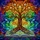 Art Lovers' Tiffany Style Stained Glass Tree of Life Book Fiery Orange Green Blue Purple Stained Glass Suncatcher - 5