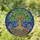 Celtic Art Enthusiasts' Vibrant Stained Glass Tree of Life Golden Amber Green Sapphire Cosmic Knot Mosaic Stained Glass Suncatcher - 5V9SWrqskU