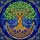 Celtic Art Enthusiasts' Vibrant Stained Glass Tree of Life Golden Amber Green Sapphire Cosmic Knot Mosaic Stained Glass Suncatcher - 5
