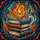 Book Lovers' Tiffany Stained Glass Stacked Books Candle Cosmic Jewel Tone Art Stained Glass Suncatcher - 5