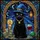 Gothic Style Fans' Jewel Tone Black Cat Wizard Hat Tarot Celestial Stained Glass Art Stained Glass Suncatcher - 5