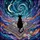 Fantasy Cat Lovers' Intricate Stained Glass Black Cat Magic Carpet Celestial Night Jewel Tones Stained Glass Suncatcher - 5