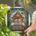 Couples' Tiffany Stained Glass Joyful Couple Gingerbread House Ruby Emerald Sapphire Holiday Design Stained Glass Suncatcher - 2