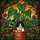 Cat Lovers' Vibrant Tiffany Stained Glass Tuxedo Cat Peeking Plant Pot Emerald Green Orange Mosaic Stained Glass Suncatcher - 5