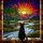 Cat Lovers' Tiffany Style Stained Glass Black Cat Window Sunset River Mountain Landscape Jewel Tones Orange Blue Green Red Yellow Stained Glass Suncatcher - 5