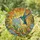 Nature Lovers' Iridescent Blue-Green Hummingbird Stained Glass Forget-Me-Not Golden Mosaic Pattern Stained Glass Suncatcher - 1