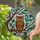 Art Enthusiasts' Intricate Tiffany Stained Glass Owl Amber Gold Green Blue Cracked Ice Stained Glass Suncatcher - 2