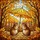 Nature Lovers' Affectionate Mice Tiffany Stained Glass Golden Autumn Forest Raindrop Pattern Stained Glass Suncatcher - 5