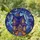 Spooky Season Fans' Intricate Stained Glass Whimsical Witch House Purple Blue Orange Night Sky Mosaic Stained Glass Suncatcher - 1