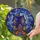 Spooky Season Fans' Intricate Stained Glass Whimsical Witch House Purple Blue Orange Night Sky Mosaic Stained Glass Suncatcher - 2