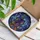 Spooky Season Fans' Intricate Stained Glass Whimsical Witch House Purple Blue Orange Night Sky Mosaic Stained Glass Suncatcher - 3