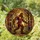 Bigfoot Art Collectors' Tiffany Style Stained Glass Bigfoot Silhouette Forest Mosaic Warm Orange Yellow Stained Glass Suncatcher - 1
