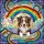 Australian Shepherd Lovers' Vibrant Tiffany Stained Glass Tricolor Dog Rainbow Celestial Mosaic Stained Glass Suncatcher - 5