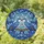 Romantics' Intricate Stained Glass Cobalt Blue Lovebirds Floral Amber Mosaic Design Stained Glass Suncatcher - 1