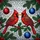 Winter Nature & Art Enthusiasts' Tiffany Stained Glass Cardinals Holly Berries Evergreen Jewel Tones Mosaic Stained Glass Suncatcher - 5