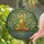 Mindful Art Lovers' Serene Buddha Stained Glass Golden Amber Emerald Blue Lotus Mosaic Stained Glass Suncatcher - 2