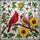 Bird Watchers' Intricate Tiffany Stained Glass Cardinal Pair Red Pink Yellow Floral Mosaic Art Stained Glass Suncatcher - 5