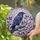 Fantasy Art Fans' Iridescent Raven Tiffany Stained Glass with Deep Purple Blue Leaves and Lavender Pink Gray Mosaic Background Stained Glass Suncatcher - 2
